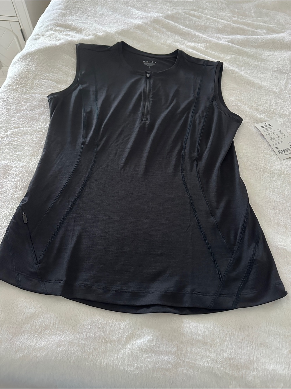 Athleta Pacifica Tank Top UPF 50 Black Large New